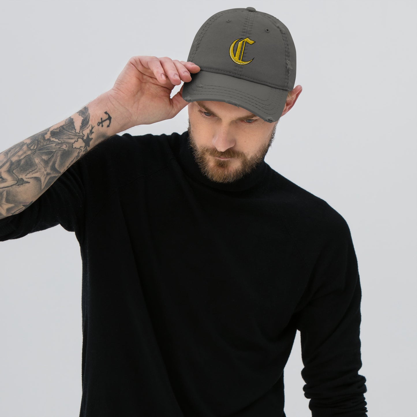 Casquette Destroyed Gold Letter
