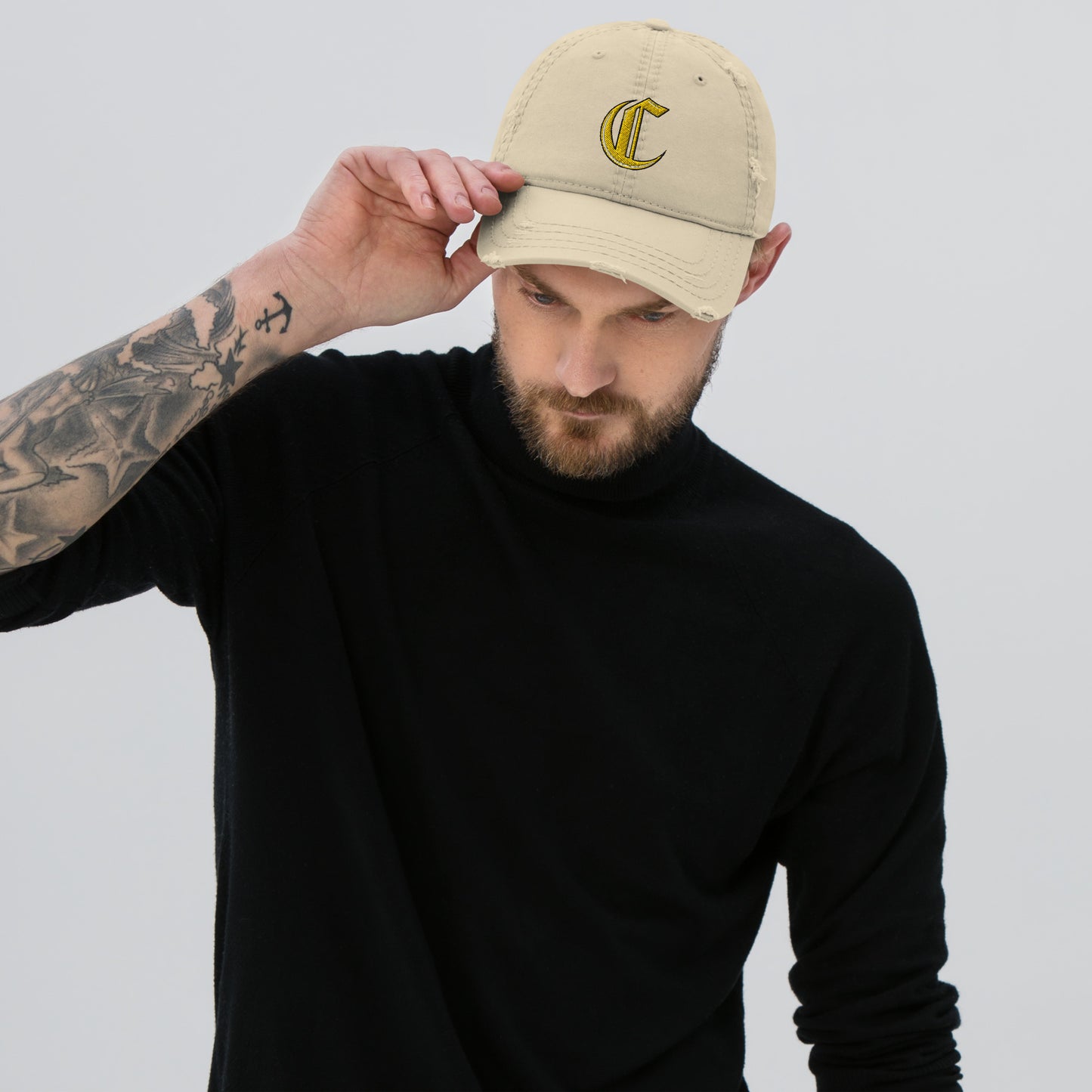 Casquette Destroyed Gold Letter