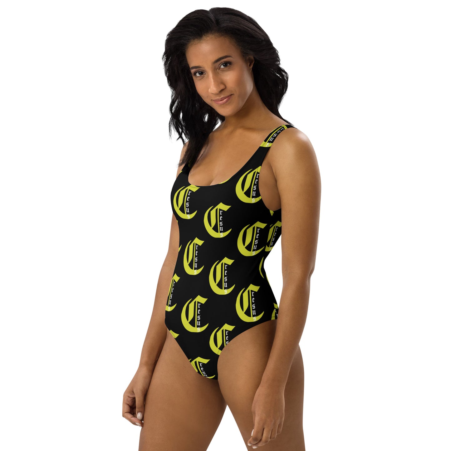 Maillot de Bain 1 Pièce Monogramme Gothic Gold Letter